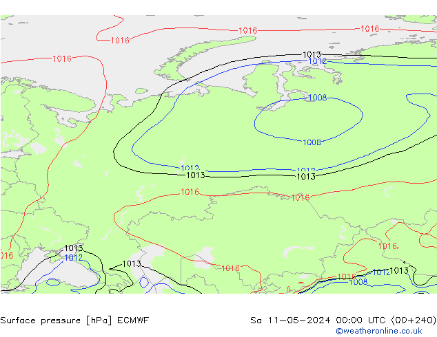 ciśnienie ECMWF so. 11.05.2024 00 UTC