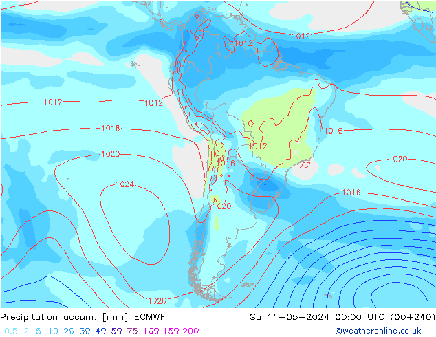 Précipitation accum. ECMWF sam 11.05.2024 00 UTC