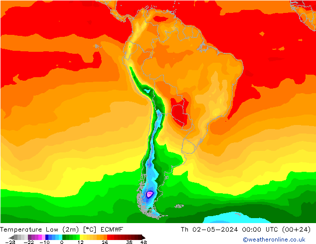 Min.  (2m) ECMWF  02.05.2024 00 UTC