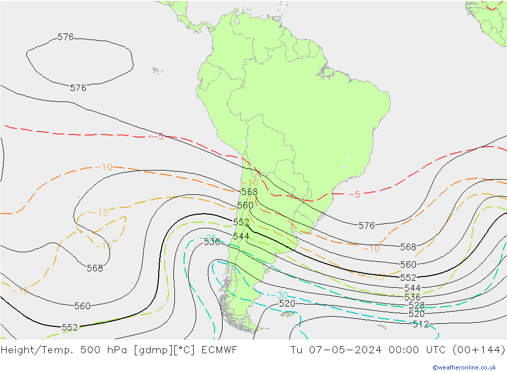 Height/Temp. 500 hPa ECMWF mar 07.05.2024 00 UTC