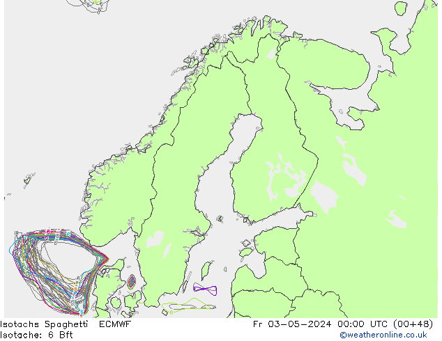 Isotachs Spaghetti ECMWF ven 03.05.2024 00 UTC