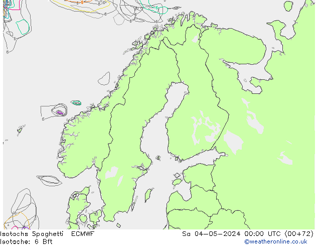 Izotacha Spaghetti ECMWF so. 04.05.2024 00 UTC