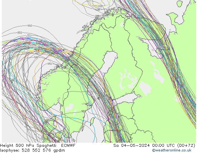 500 hPa Yüksekliği Spaghetti ECMWF Cts 04.05.2024 00 UTC
