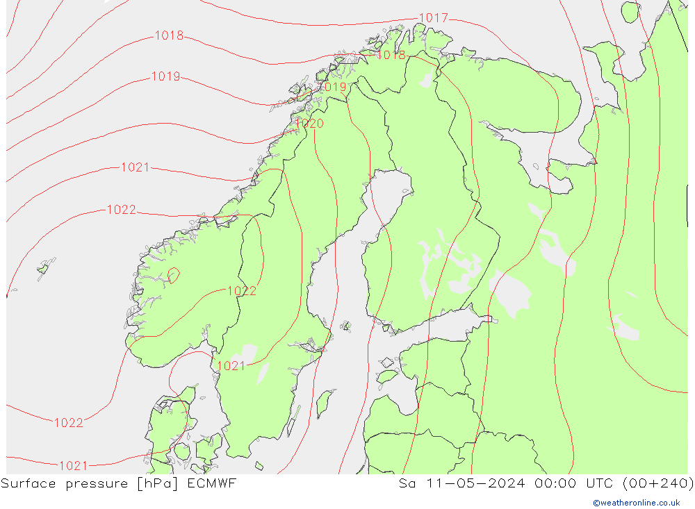 Atmosférický tlak ECMWF So 11.05.2024 00 UTC