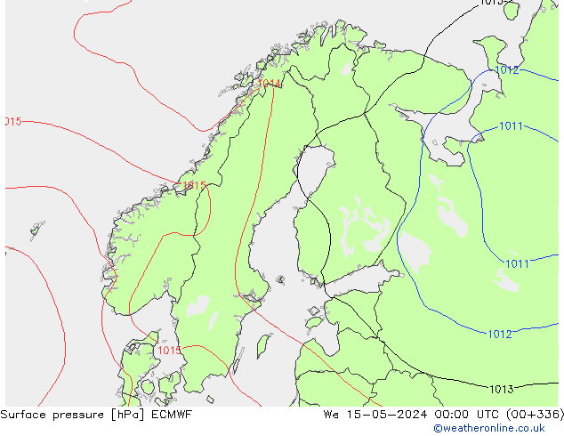 Atmosférický tlak ECMWF St 15.05.2024 00 UTC