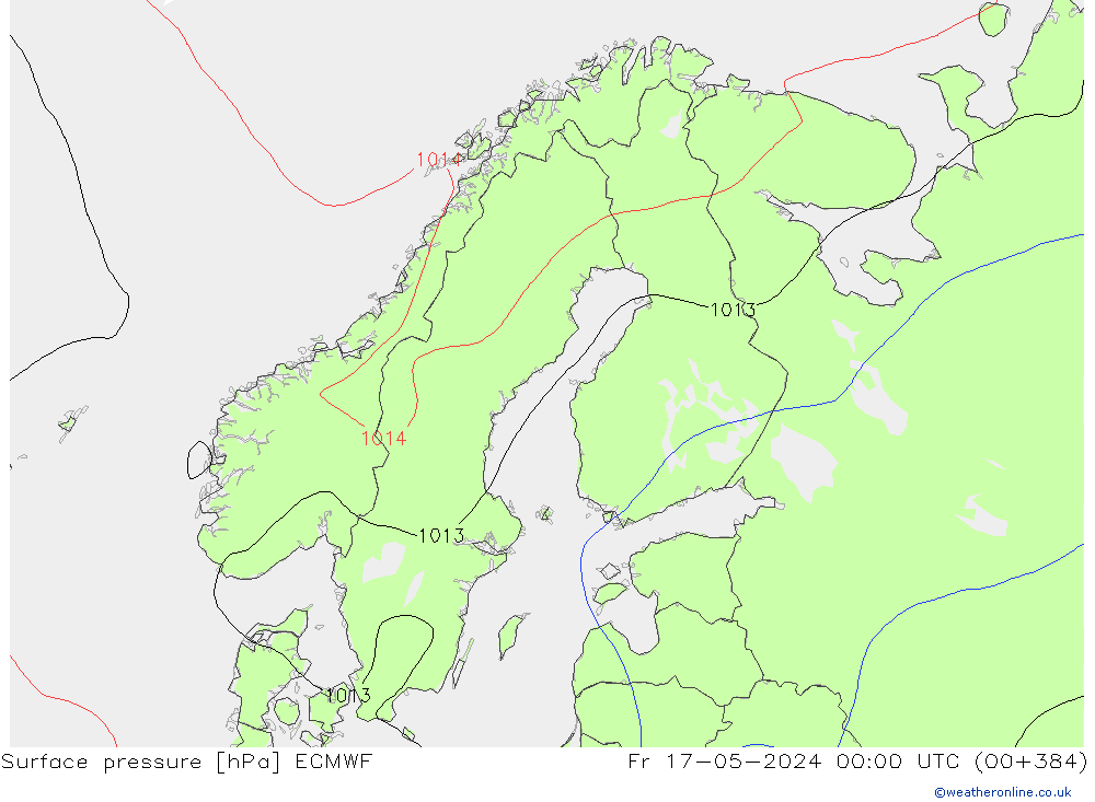 Surface pressure ECMWF Fr 17.05.2024 00 UTC