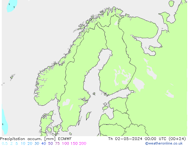 Precipitation accum. ECMWF  02.05.2024 00 UTC