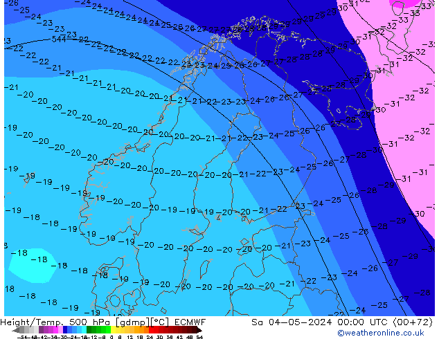 Geop./Temp. 500 hPa ECMWF sáb 04.05.2024 00 UTC