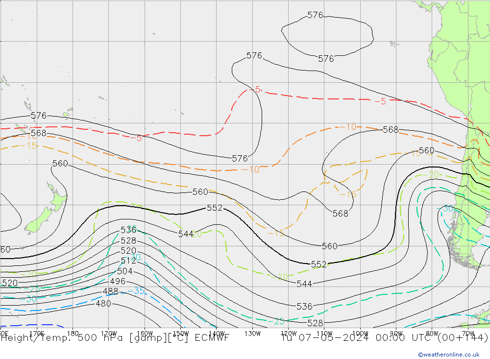 Yükseklik/Sıc. 500 hPa ECMWF Sa 07.05.2024 00 UTC