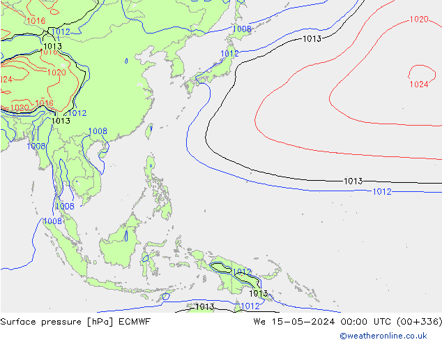 pression de l'air ECMWF mer 15.05.2024 00 UTC