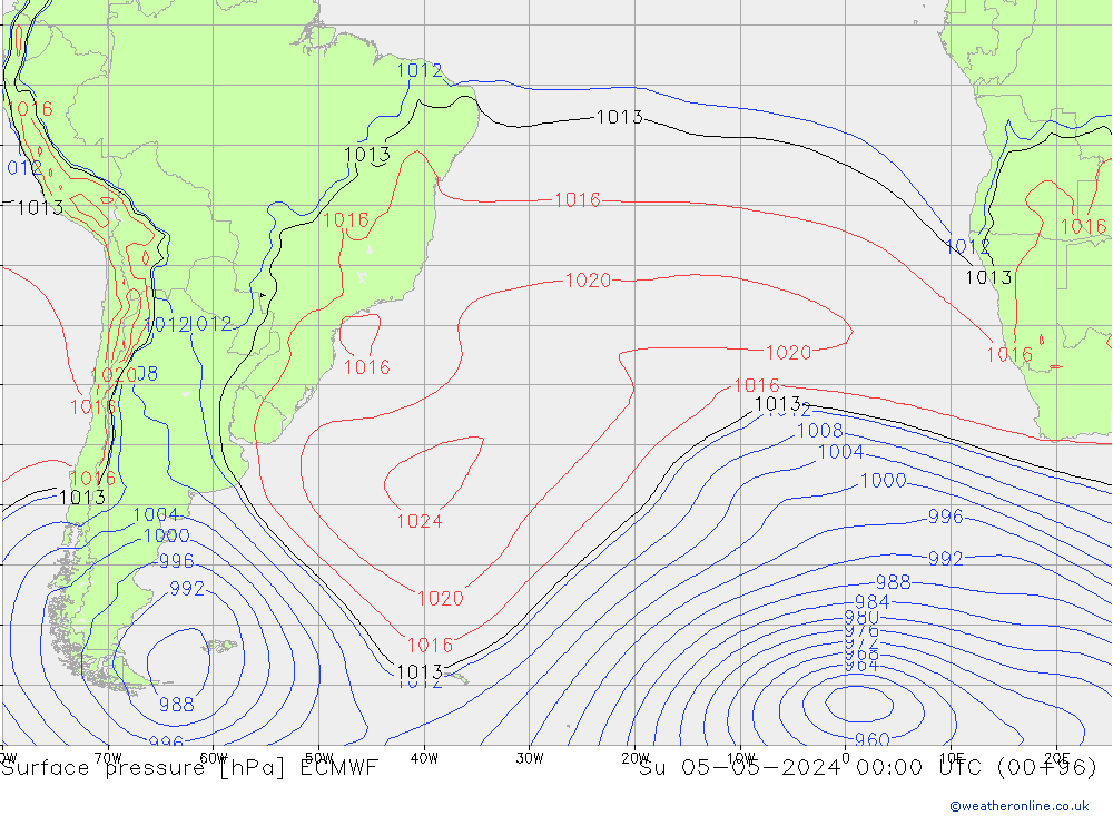 Luchtdruk (Grond) ECMWF zo 05.05.2024 00 UTC
