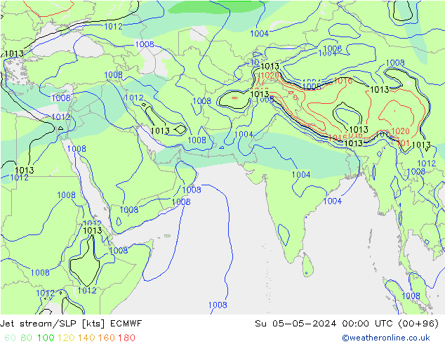 Courant-jet ECMWF dim 05.05.2024 00 UTC