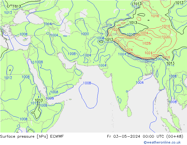 приземное давление ECMWF пт 03.05.2024 00 UTC