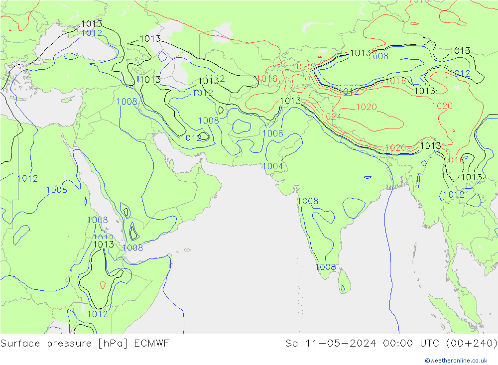 地面气压 ECMWF 星期六 11.05.2024 00 UTC