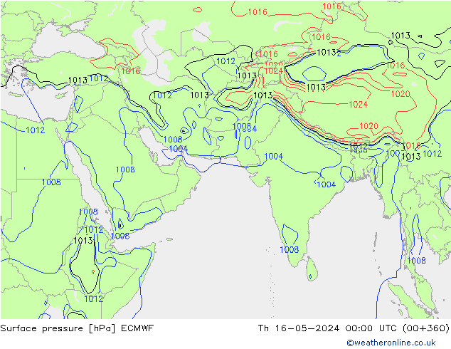 地面气压 ECMWF 星期四 16.05.2024 00 UTC