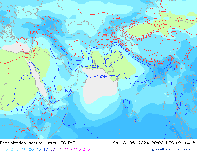 Toplam Yağış ECMWF Cts 18.05.2024 00 UTC