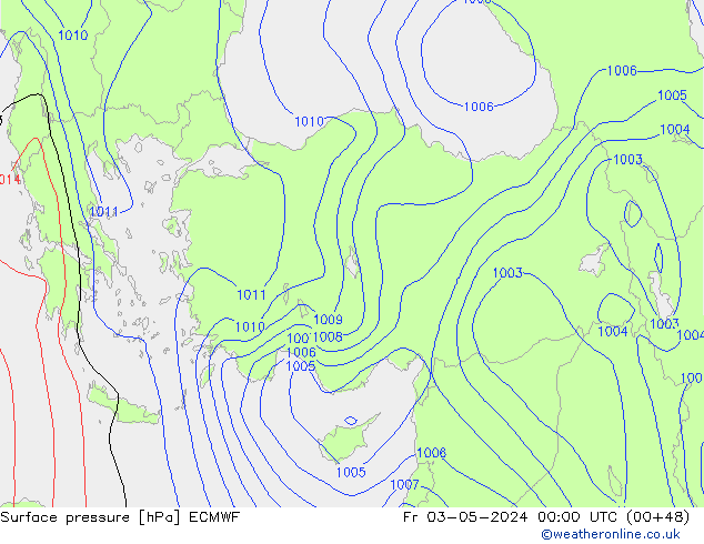 pression de l'air ECMWF ven 03.05.2024 00 UTC