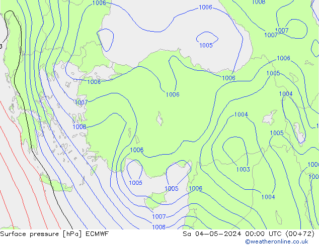 Surface pressure ECMWF Sa 04.05.2024 00 UTC