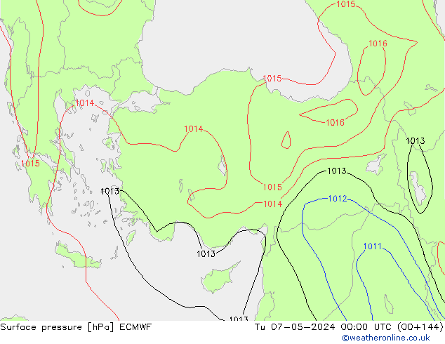 Luchtdruk (Grond) ECMWF di 07.05.2024 00 UTC