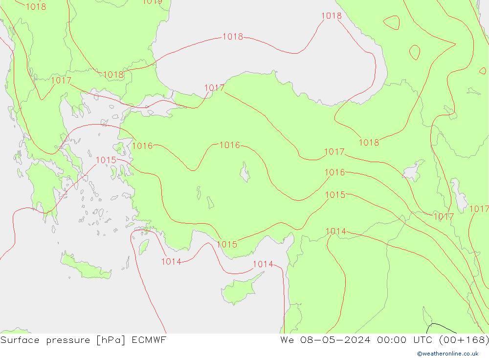 ciśnienie ECMWF śro. 08.05.2024 00 UTC