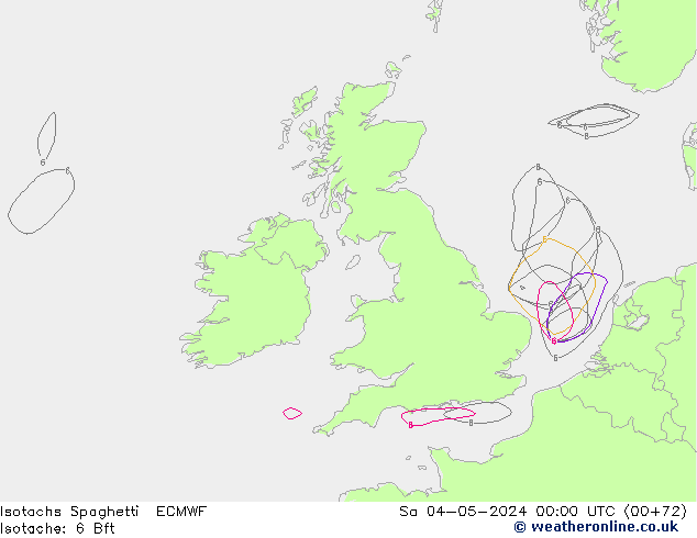 Izotacha Spaghetti ECMWF so. 04.05.2024 00 UTC