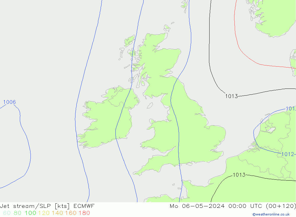 Jet stream/SLP ECMWF Po 06.05.2024 00 UTC