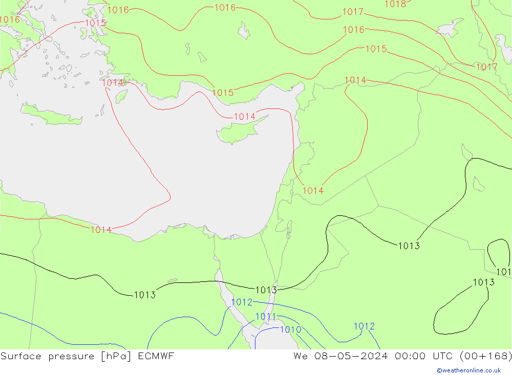 Bodendruck ECMWF Mi 08.05.2024 00 UTC