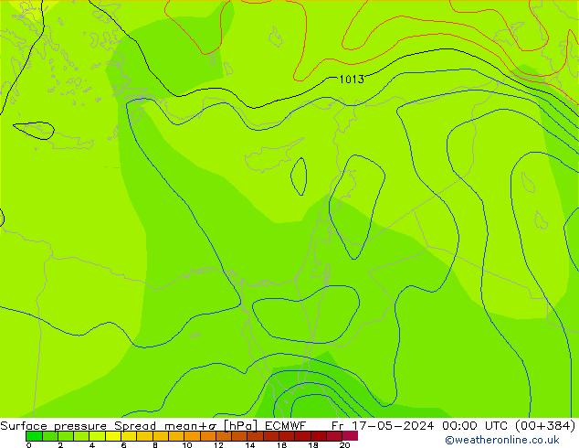 pression de l'air Spread ECMWF ven 17.05.2024 00 UTC