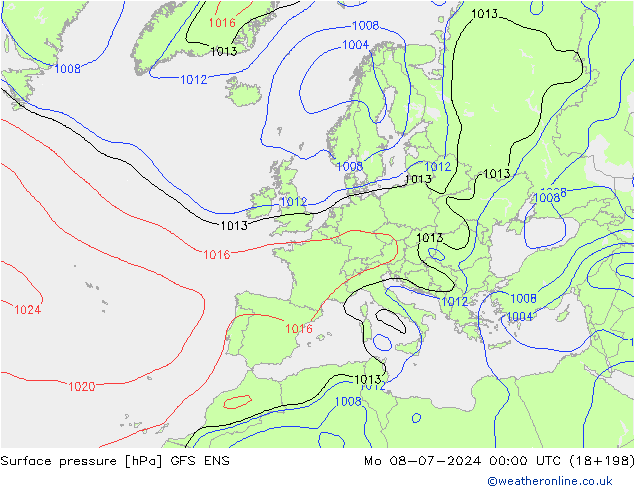 Luchtdruk (Grond) GFS ENS ma 08.07.2024 00 UTC