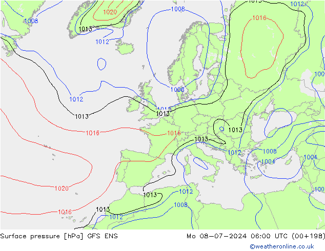 地面气压 GFS ENS 星期一 08.07.2024 06 UTC