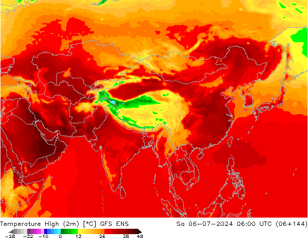Max.temperatuur (2m) GFS ENS za 06.07.2024 06 UTC