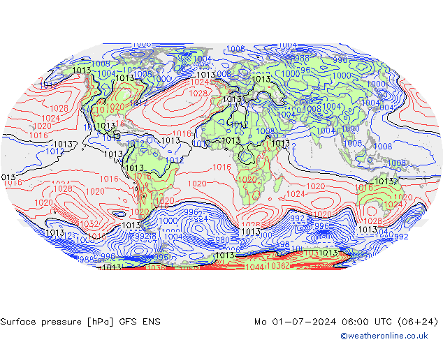 地面气压 GFS ENS 星期一 01.07.2024 06 UTC