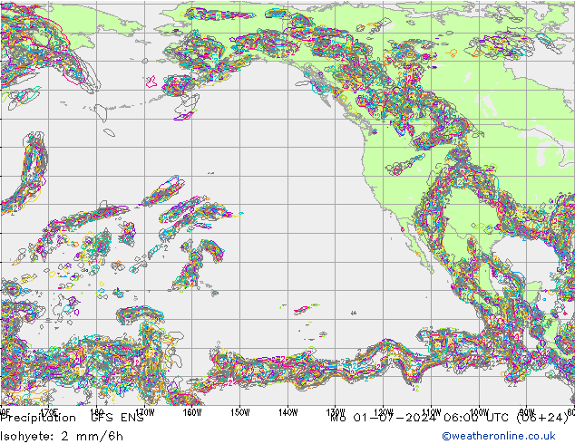 Neerslag GFS ENS ma 01.07.2024 06 UTC