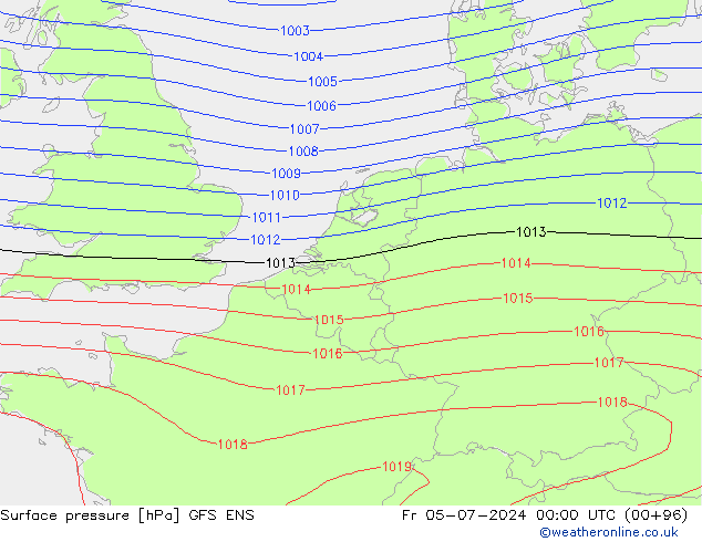 地面气压 GFS ENS 星期五 05.07.2024 00 UTC