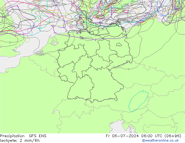 Neerslag GFS ENS vr 05.07.2024 06 UTC