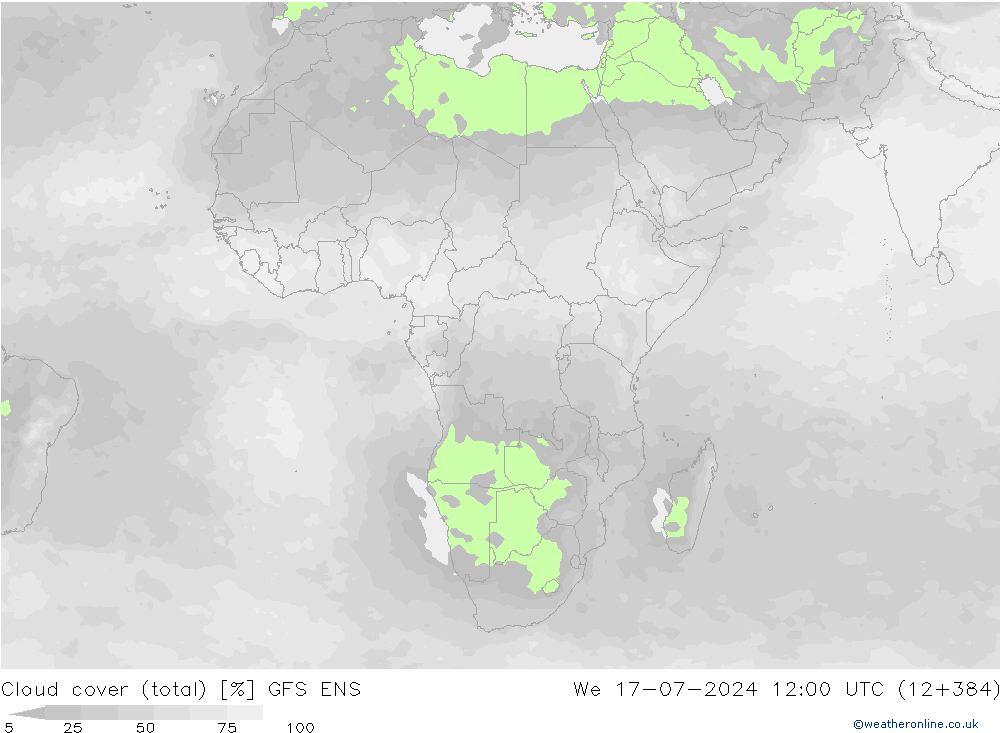 Bewolking (Totaal) GFS ENS wo 17.07.2024 12 UTC