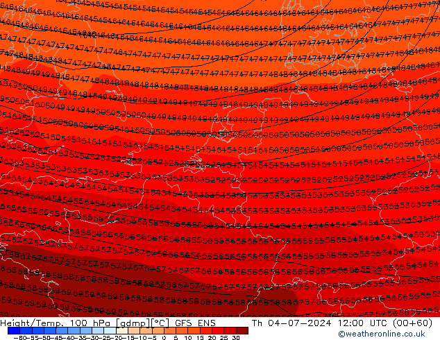 Hoogte/Temp. 100 hPa GFS ENS do 04.07.2024 12 UTC