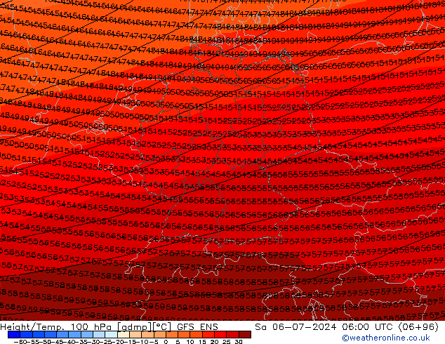 Hoogte/Temp. 100 hPa GFS ENS za 06.07.2024 06 UTC