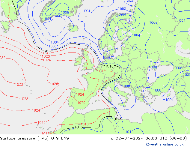 地面气压 GFS ENS 星期二 02.07.2024 06 UTC