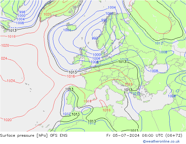地面气压 GFS ENS 星期五 05.07.2024 06 UTC