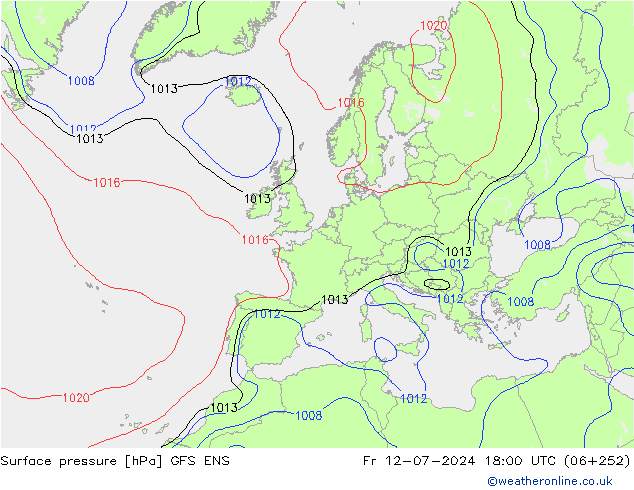地面气压 GFS ENS 星期五 12.07.2024 18 UTC