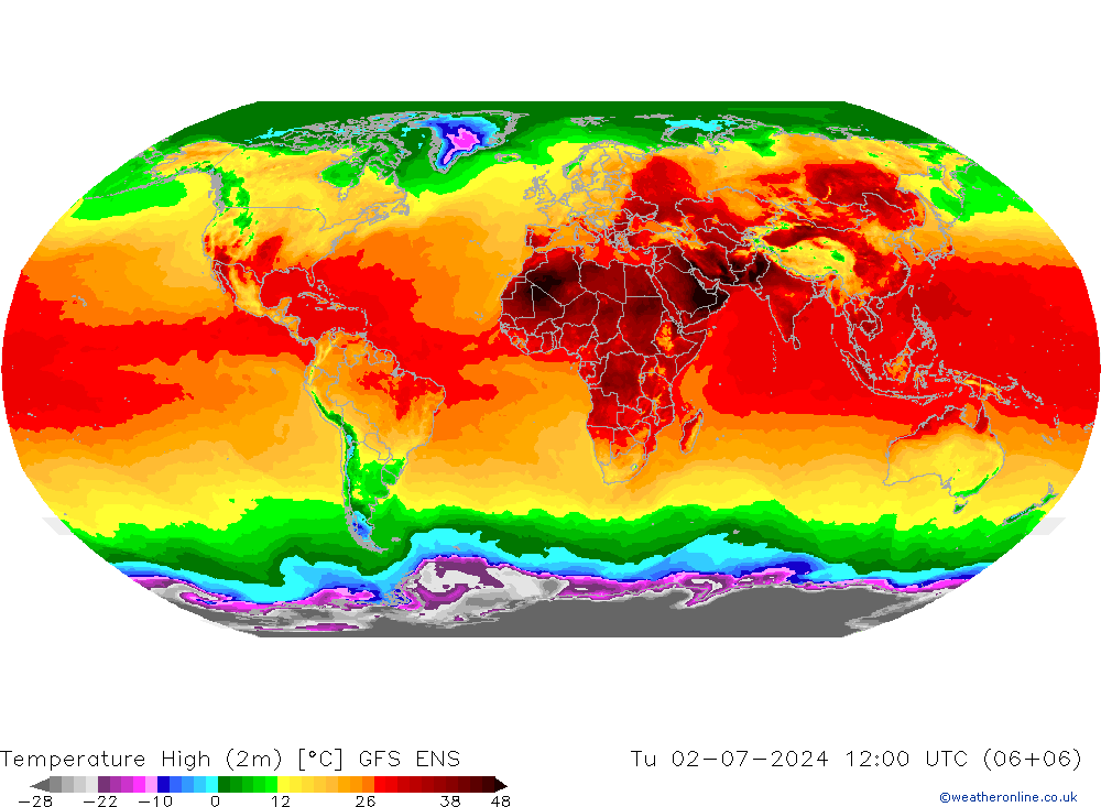 Max.temperatuur (2m) GFS ENS di 02.07.2024 12 UTC