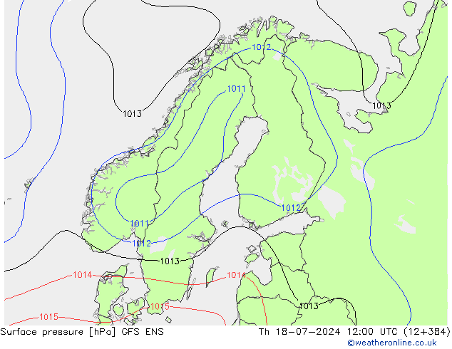 地面气压 GFS ENS 星期四 18.07.2024 12 UTC