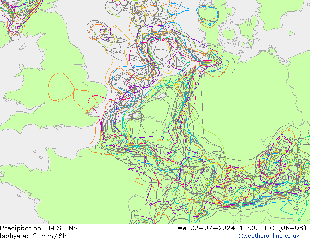 Neerslag GFS ENS wo 03.07.2024 12 UTC