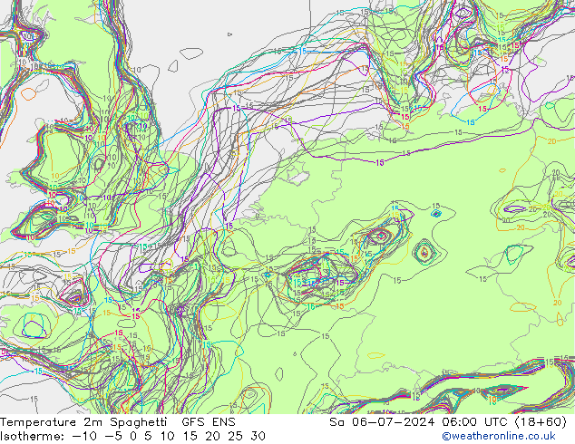 Temperatuurkaart Spaghetti GFS ENS za 06.07.2024 06 UTC