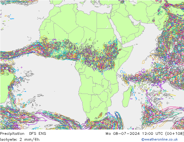 Neerslag GFS ENS ma 08.07.2024 12 UTC
