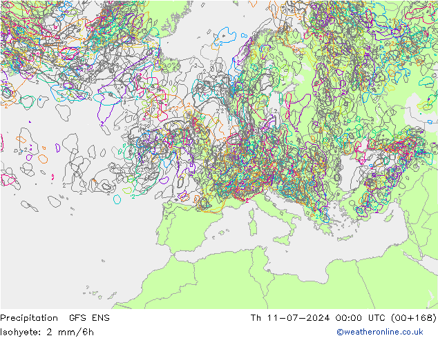 Neerslag GFS ENS do 11.07.2024 00 UTC