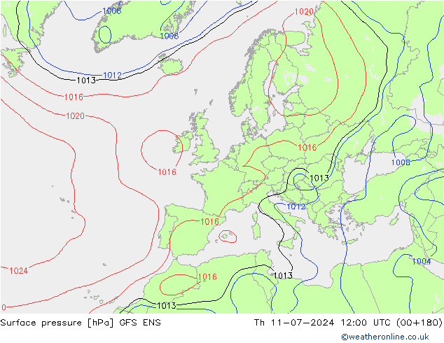 地面气压 GFS ENS 星期四 11.07.2024 12 UTC