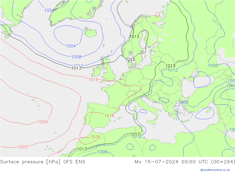地面气压 GFS ENS 星期一 15.07.2024 00 UTC