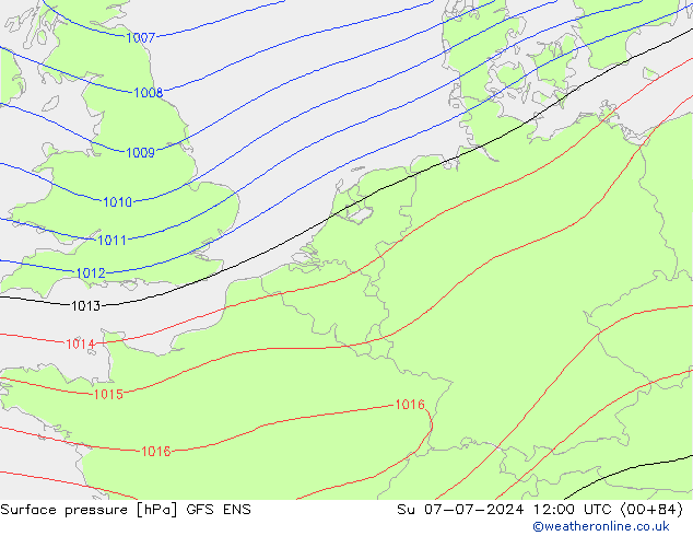 Luchtdruk (Grond) GFS ENS zo 07.07.2024 12 UTC